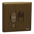 SCHNEIDER 13A 250V Switched Fused Connection Unit with Neon Antique Brass