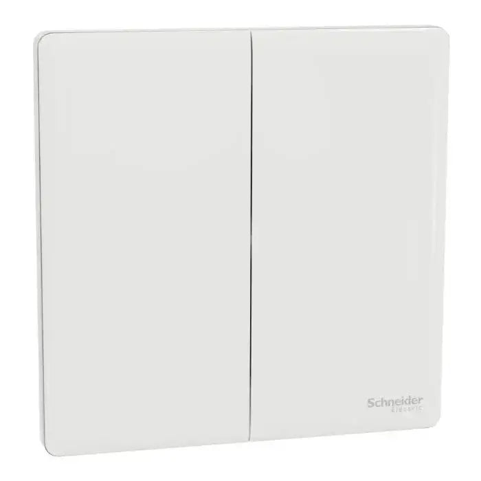 SCHNEIDER 10A 250V 2 Gang Press Switch Painted White