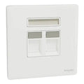 SCHNEIDER 2 Gang Tel Socket Painted White