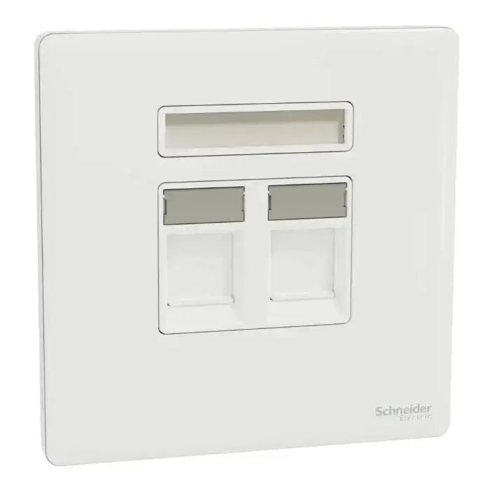 SCHNEIDER 2 Gang Tel Socket Painted White