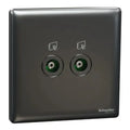 SCHNEIDER 2 Gang TV Socket Dark Grey
