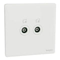 SCHNEIDER 2 Gang TV Socket Painted White