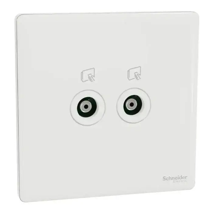 SCHNEIDER 2 Gang TV Socket Painted White