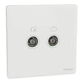 SCHNEIDER 2 Gang TV Master/FM Socket Painted White