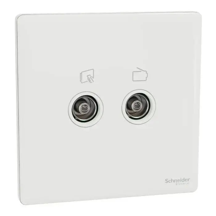 SCHNEIDER 2 Gang TV Master/FM Socket Painted White
