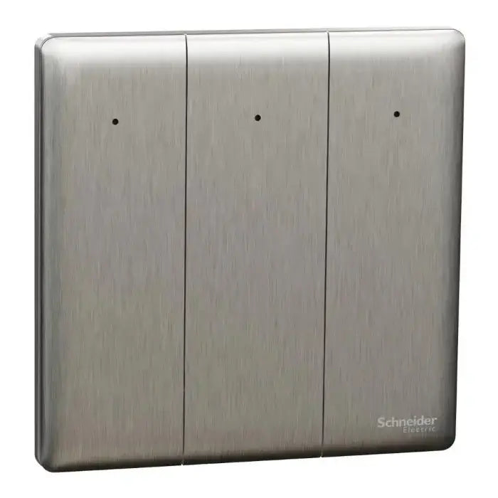 SCHNEIDER 16AX/20A 250V 3 Gang 2 Way Switch with LED Light Stainless Steel