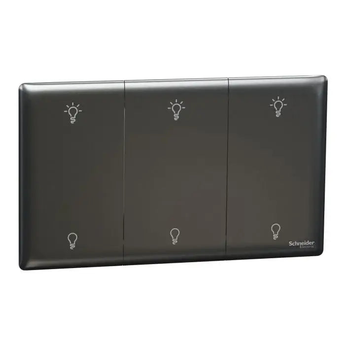 SCHNEIDER  250W 3 Gang dimmer Dark Grey